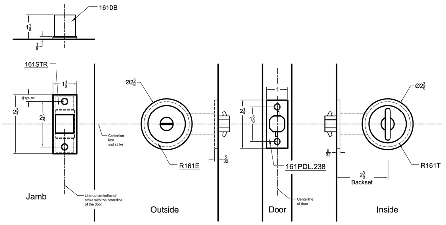 Pocket Door Lock Template