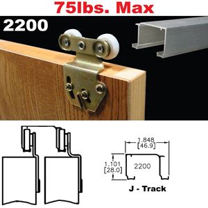 60" Slide-Co 161792 Bi-Pass Closet Track Kit 2 Door Hardware Pack 