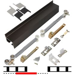 Picture of 2610B96S 1 - 48" Door Soft-Close Hardware Set, Bronze Finish Track
