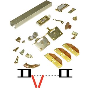 Picture of 100FS 18" 2-Panel Side Mount Hardware Set, 1-3/8" [35mm] Door