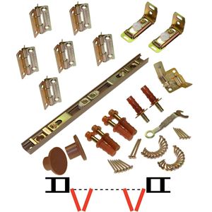 Picture of 1825 15" 4-Panel Hardware Set, Brown Track
