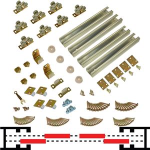 Picture of 100BC 32" (1-3/8") x 4-Door Bypass Pocket Door Hardware Set