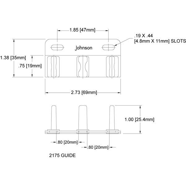 thumbnail image 2 of N6563 Style Universal Sliding Door Guide – Clear PC Plastic – 4-3/16 X 1 – USA Made 2 of 6
