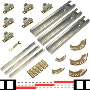 Picture of 100MD 32" 3-Door Sliding Tri-pass Hardware Set  