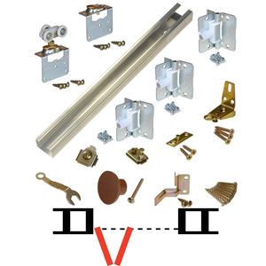 Picture of 111FS 36" [914mm] Track, 1-3/8" [35mm] 2-Panel Side Mount Hardware Set
