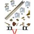 Picture of 111FS 36" [914mm] Track, 1-3/8" [35mm] 2-Panel Side Mount Hardware Set