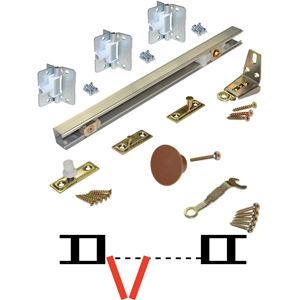 Picture of 1700 12" 2-Panel Hardware Set, Aluminum Track