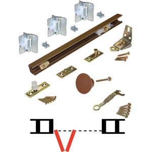 Picture of 1700 15" 2-Panel Hardware Set, Brown Steel Track