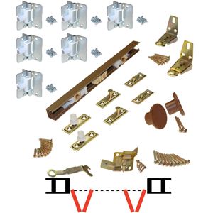 Picture of 1700 12" 4-Panel Hardware Set, Brown Steel Track