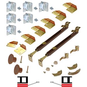 Picture of 1601 18" 4-Panel Hardware Set, Brown