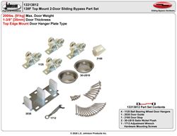 Picture of 13313812 138F 2-Door Part Set, Ball Bearing Hanger