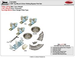 Picture of 13313802 138F 2-Door Part Set, Nylon Wheel Hanger