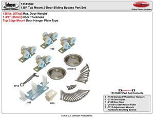 Picture of 13313802 138F 2-Door Part Set, Nylon Wheel Hanger