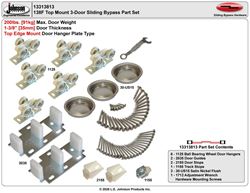 Picture of 13313813 138F 3-Door Part Set, Ball Bearing Hanger