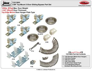 Picture of 13313803 138F 3-Door Part Set, Nylon Wheel Hanger