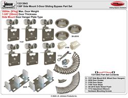 Picture of 13313843 138F 3-Door Side Mount Part Set, 1-3/8" [35mm] Door