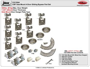 Picture of 13313844 138F 4-Door Side Mount Part Set, 1-3/8" [35mm] Door
