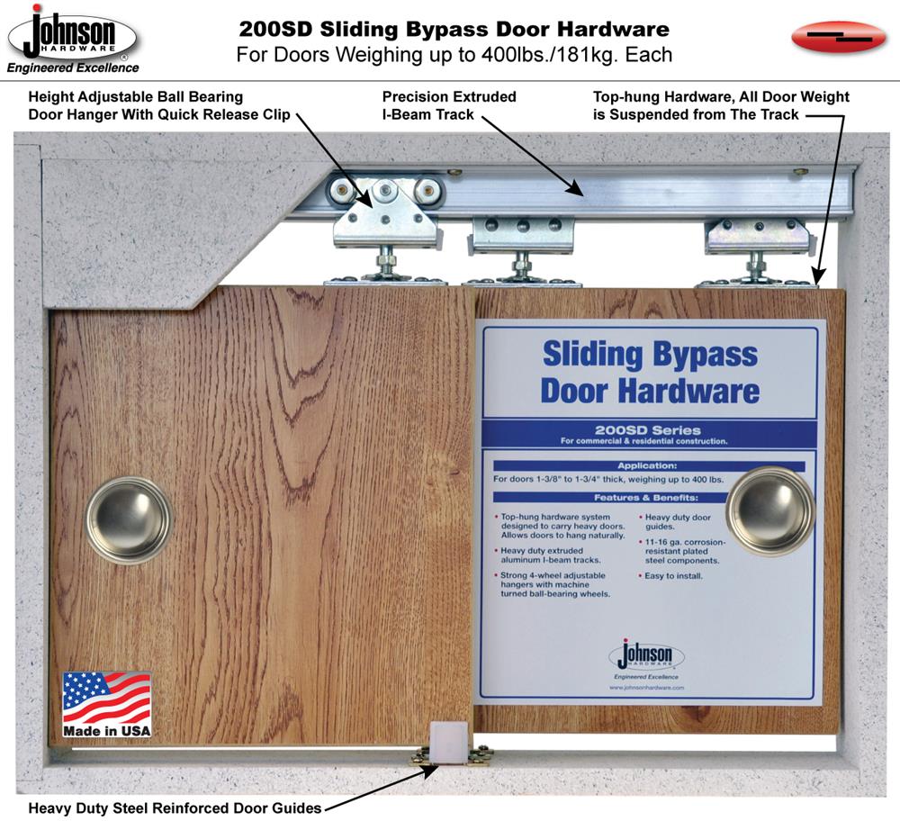 Johnson Hardware 200SD Sliding Bypass Door Hardware | Johnsonhardware ...